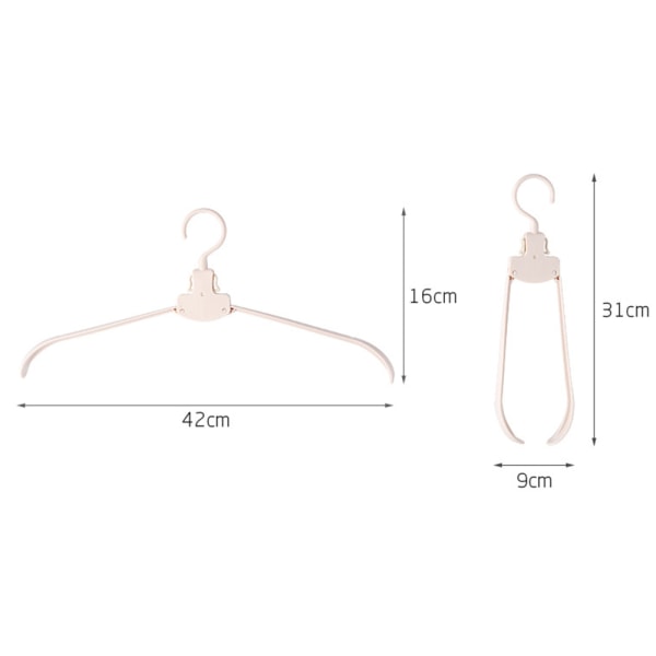 Vikbar resehängare One Click Quick Clothes Collection Klädtorkställ Apricot 10pcs