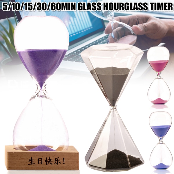 Timglas Sand Timer Sand Klocka Timers för rum Kök Office Decor Time Management Tool 2