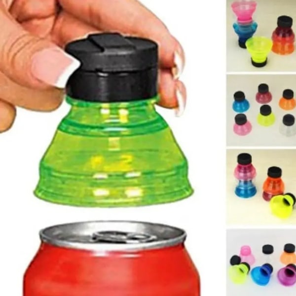 6 st Sodaburk Plastförseglade lock Set Bärbara läckagesäkra flasklock för fester picknick 6pcs