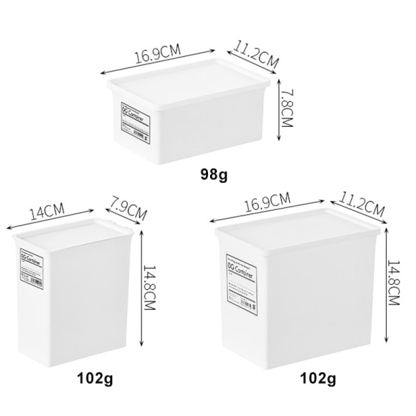 Liten plastbehållare förvaringslåda med lock Dammtät staplingsbar hushållsföremål för hemmet Slim And Tall Style With Cover