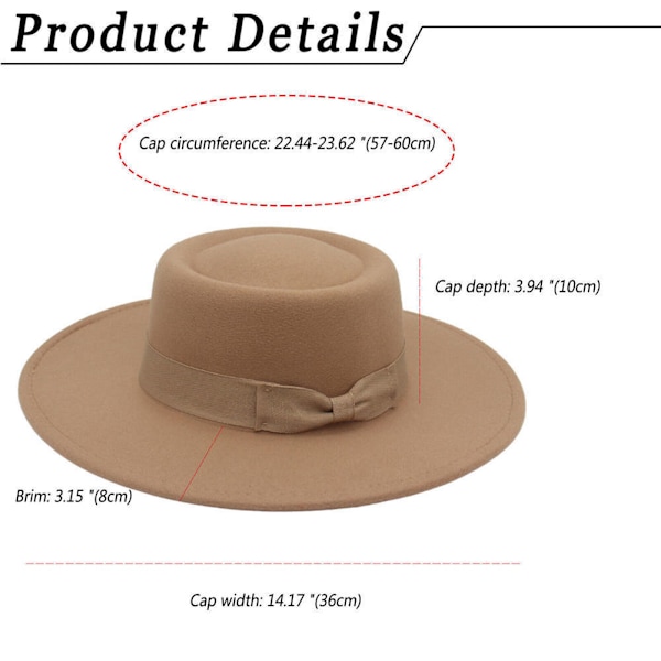 Elegant kashmirfilthatt med bowknot Vattentät högkvalitativ hatt för utomhusbruk Beige