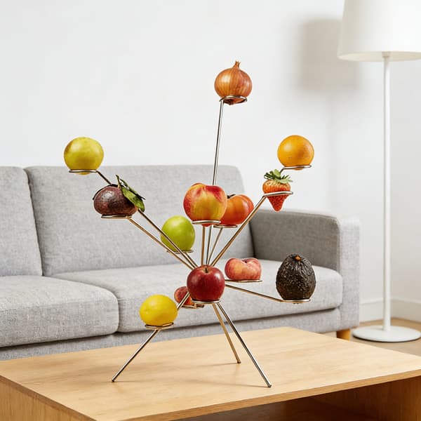 Eksploderende Frugtskål Kunst Flydende Frugtholder Til Bordets Midtpunkt Elegant Jerntrådsudstillingsstativ Til Eftermiddagste Glod