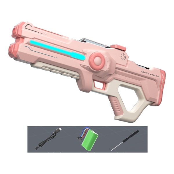 Automatisk sugvattensprutande leksak Bärbar starkaste vattenkamp leksaker med färgglatt ljus för barn Pink with Light