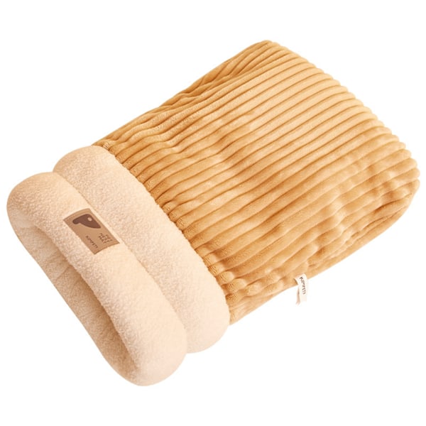 Vintersovsäck för Katt, Mysig Plush Varm Kattpåse Super Mjuk Tjock Husdjurs Skydd för inomhus Brown L
