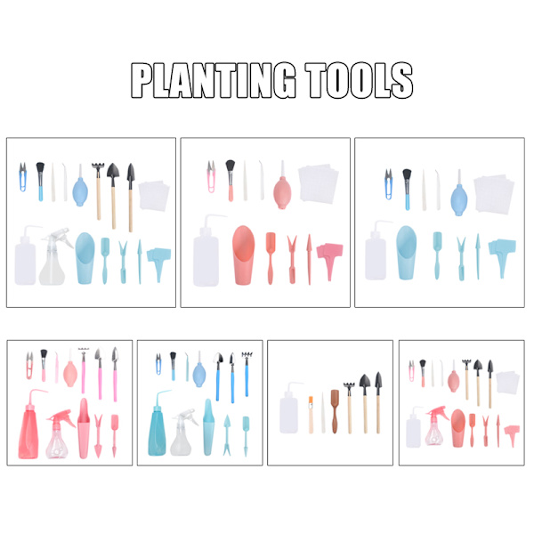 16/12/7 st Mini trädgårdshandverktygsset Suckulentväxter Plantering Bonsaiverktyg 7pcs Set
