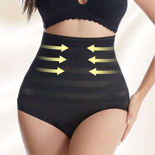 Dam Shapewear Hög Midja Trosor Sömlösa Magkontroll Kalsonger Underkläder 2pcs Skin Color  XL
