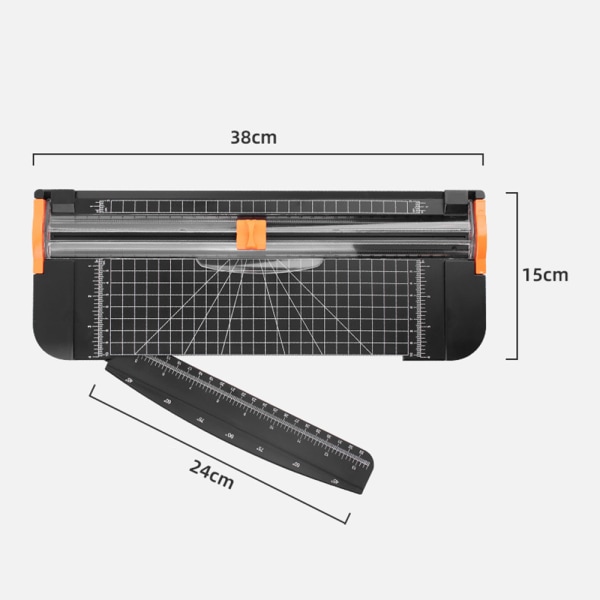 A4 pappersskärare med glidande typ med klar skala hög noggrant papperstrimmer för scrapbooking White