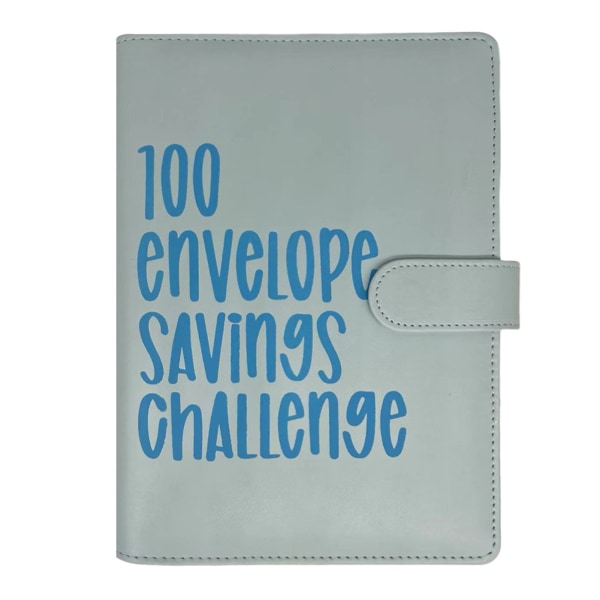 100 kuvert Pengar att spara utmaningar Notebook Budget Pärm Bok Pengaplaneringsspel för Auldts Kids Blue