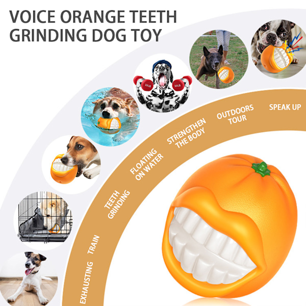 Hundetyggelegetøj til aggressive tyggere Interaktivt pivelyd hvalp hundelegetøj til indendørs og udendørs brug Orange