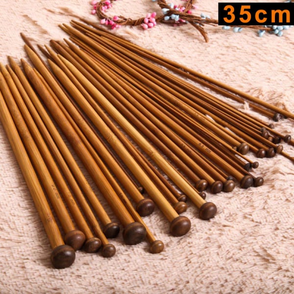 36 st 18 storlekar Enkelspetsade kolsyrade bambustickor Hantverksverkssats 35cm
