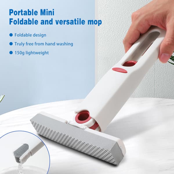 Vikbar minimopp Bärbar superabsorberande bordsmopp Flexibel handtvättfri svampmopp C