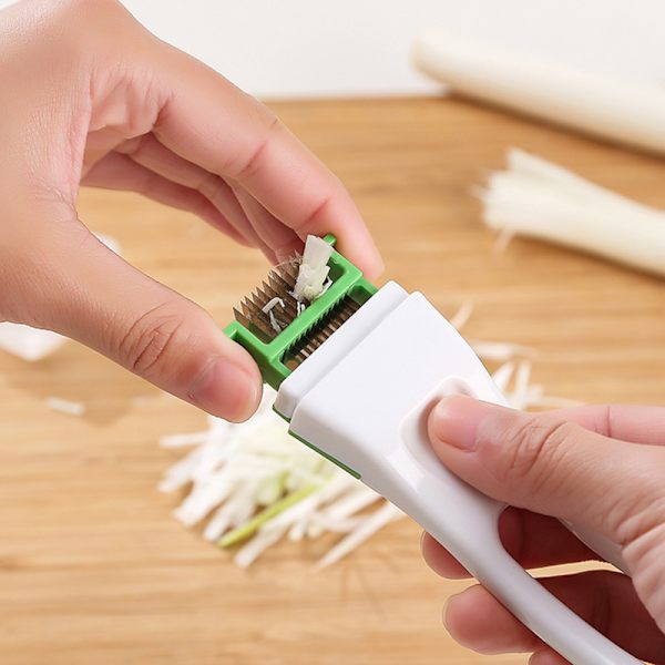 Multifunktionell Scallion Cutter Lök Grönsaks Cutter Slicer Kreativt kök Strimla Verktyg Skiva Bestick Matlagningsverktyg Orange Red