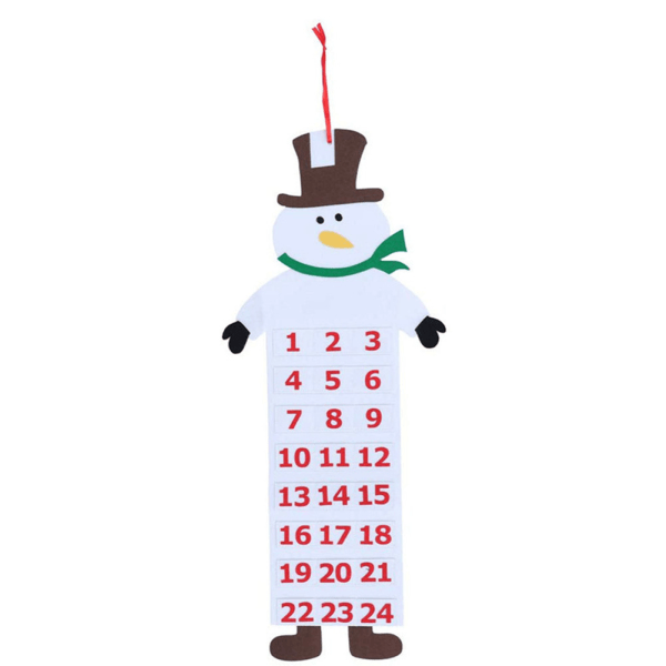 Fawn Shape Christmas Pocket Calendar Söt fashionabla festivalkalender för vardagsrummet SNOWMAN