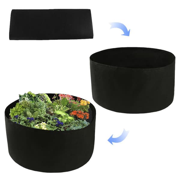 Odla påsar Tyg Planterare Blomma Växt Luftning Tyg Krukbehållare med handtag light green