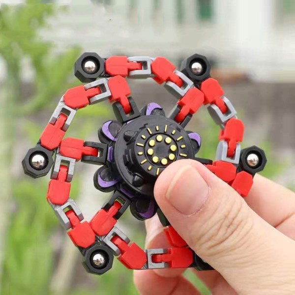 Transformerbar Mecha Chain Fingertop Spinners Toy Anti Pressure Avslappnande Baubles Leksak För Barn Pojke Flicka Vuxen Yellow