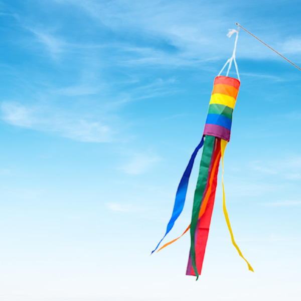 Rainbow Windsock Flagga Utomhus innergård Screentryck Flagga Hållbar och intressant utomhusdekoration Oblique Clause