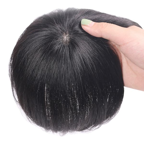 Clip-On Hair Topper Straight Extension Cover Vit Sparse Hair Hairpiece NATURAL BLACK