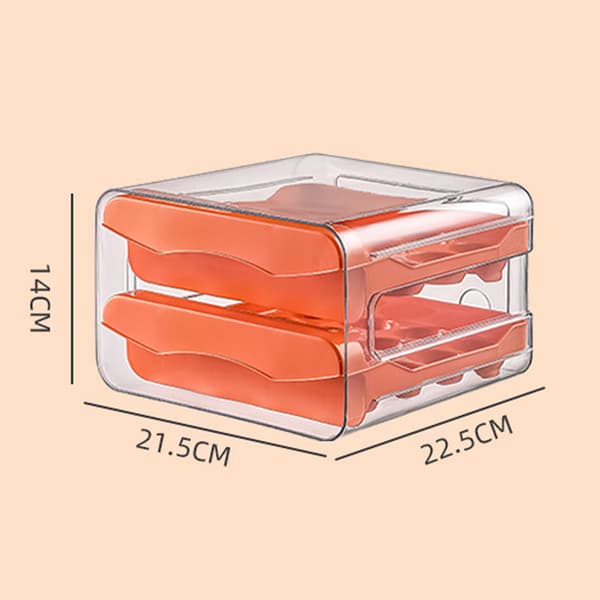 Double Layer Egg Crisper Förvaringslåda Universal platsbesparande äggbricka för köksskåp Grey