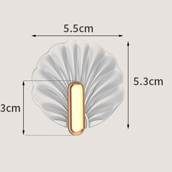 4 st Stansfria skalformade krokar Multifunktionella Stark bärande hängkrok för badrum Shell