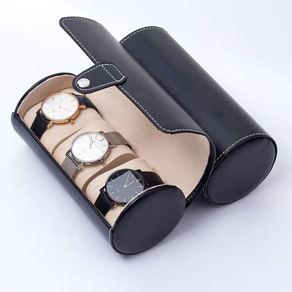 Multifunktionell Watch Roll Box Case Mode Portable Watch Roll Box Watch Roll Organizer för män Brown