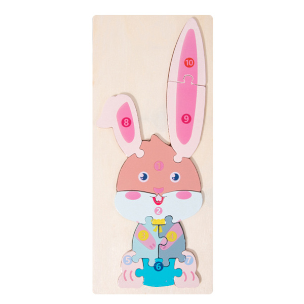3D Kreativitet Fordon Pussel Leksak Hand-öga-koordination Sticksåg Leksaker för hus Bunny