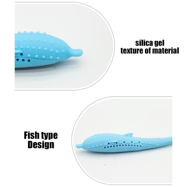 Katt Silikon Delfinformade Molar Leksaker Smart Interaction Mint Pet Leksaker Slipa tänder läcker mat Tuggleksaker Pink