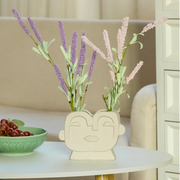 Keramiska växtkrukor Abstrakt ansiktskonstvaser Keramiska blomkrukor för hemmets balkongdekoration Portrait Small