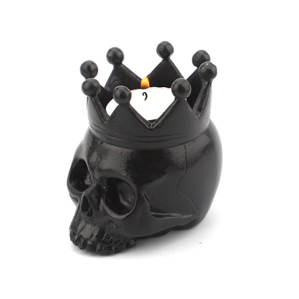 Skelett ljusstake skrämmande harts ljusstake hantverk för fest Halloween dekoration Bronze
