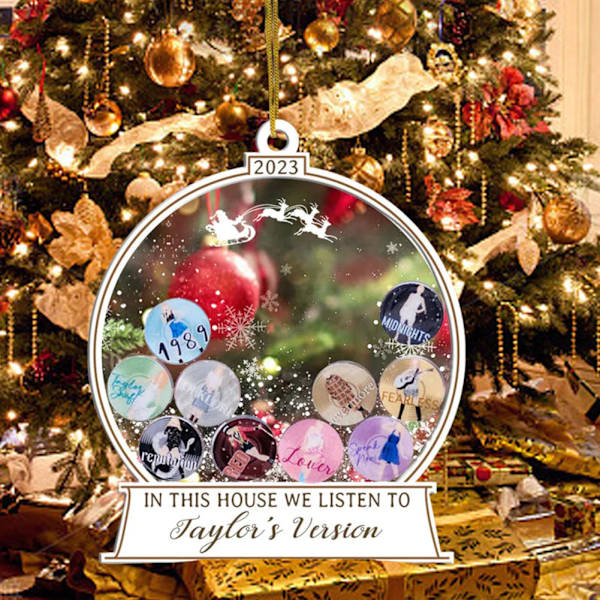 I det här huset lyssnar vi på Taylors version Prydnad Lätt julfestdekoration för julgran 1pc