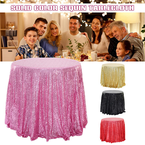 Mode paljetter bordsduk glitter glittrande tyg runt cover Multifunktionella dukar Red