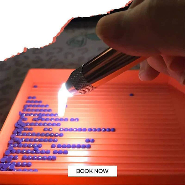 5st LED- diamond painting Ljuspunktsborrpenna Ljuspunkt diamantkorsstygnverktygspenna Red