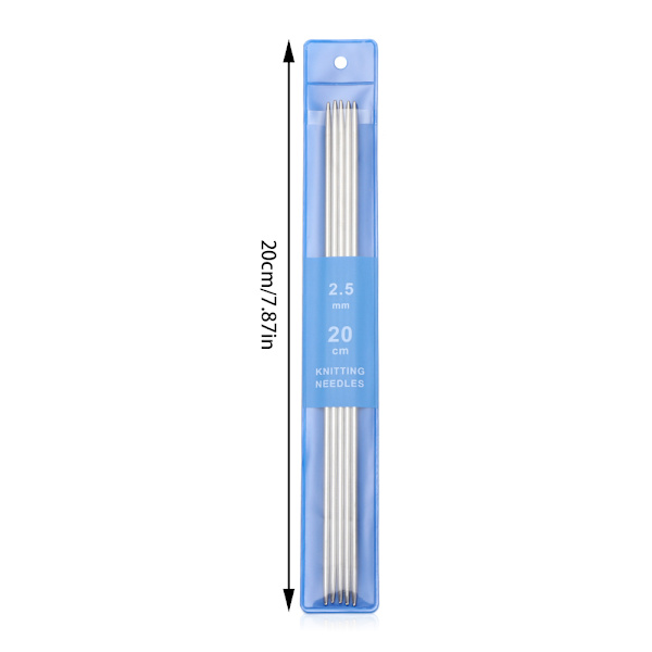 5 st/ set 20 cm raka stickor Rostfritt stål Virknål Gör-det-själv-tröja Vävstickningsverktyg Sytillbehör MULTI