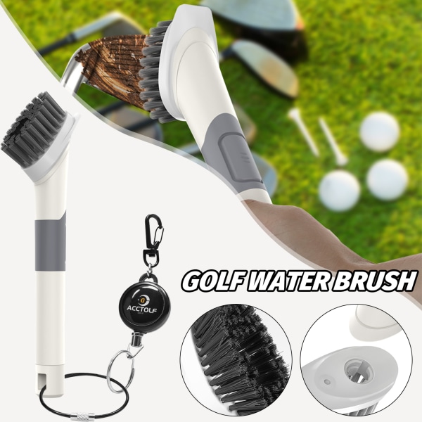 Flerfunktionsrengöringsborste för golfbanor, bärbar rengöringsborste för golfbanor med halkfritt handtag