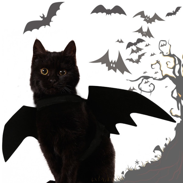 Husdjurshund Katt Fladdermusvinge Cosplay Prop Halloween Fladdermus Fancy Dress Kostym Outfit Wings Black