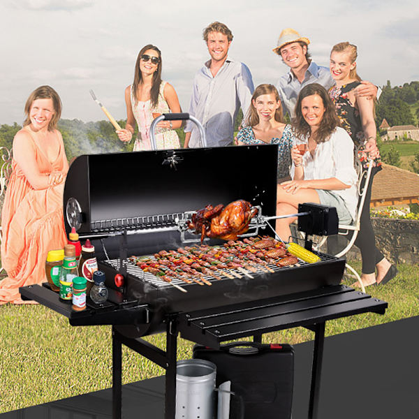 BBQ Hellängd Cover Vattentätt skydd Dammtät för Q3000 Q2000 Black