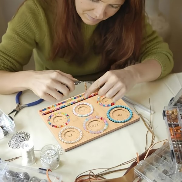 Multi-Armband Träpärlbräda för Smyckestillverkning Flerfunktionell Lätt Pärlbricka för DIY-projekt Hantverkare 1PCs