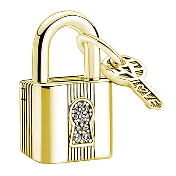 Rose Gold Diamond Eternal Love Lock Big Hole Bead String DIY Red Apple Pendant L3-11
