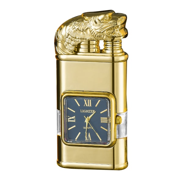 Double Fire-präglad watch Lighter Multi-Use Vintage Lighter Present för födelsedag Golden Tiger
