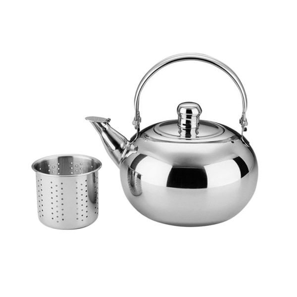 1st Kaffetekanna inomhus rostfritt stål utomhus tekokare spishäll med sil Infuser Snabbkokningsfilter Silver 20cm