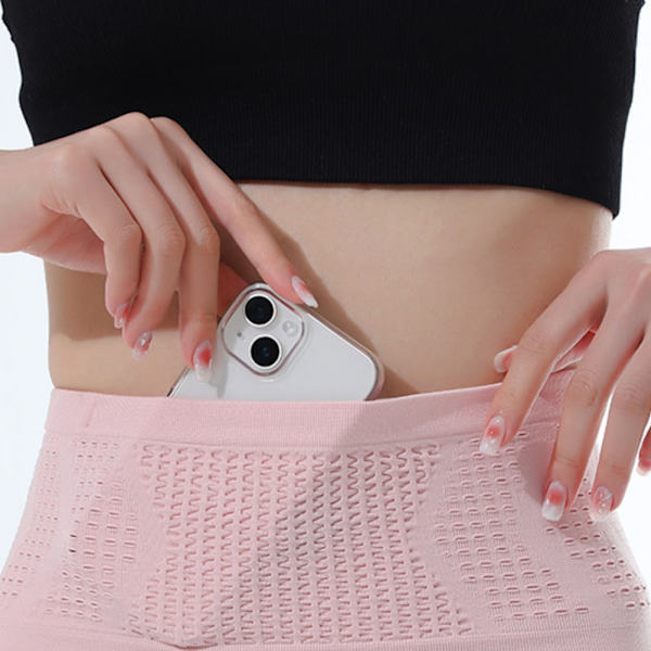 Multifunktionell stickad andningsbar dold midjeväska bärbar svettabsorberande paket för ridning fitness Grey M