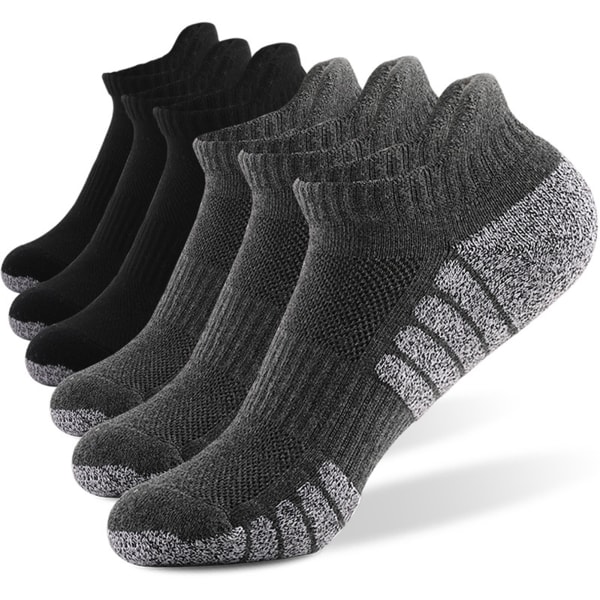Förtjockad handduksbotten löpstrumpor Andas sköna golvstrumpor för män kvinnor 3 Black 3 Dark Gray L