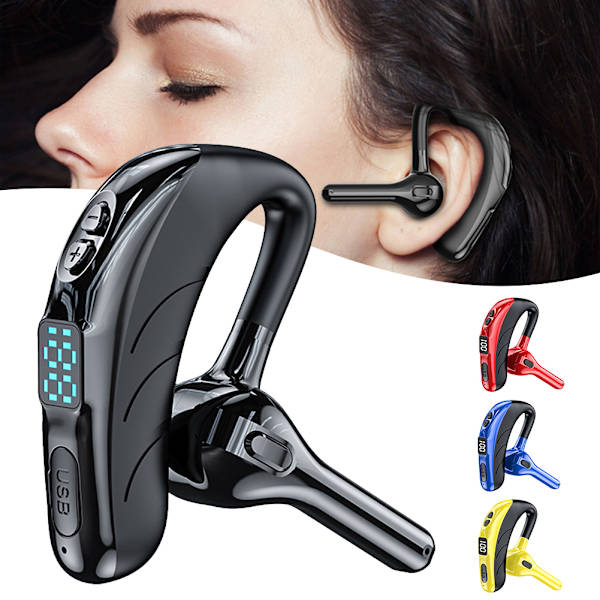 Business Bluetooth-kompatibelt headset Brusreducering Bärbar hörlur för hemmagym Red