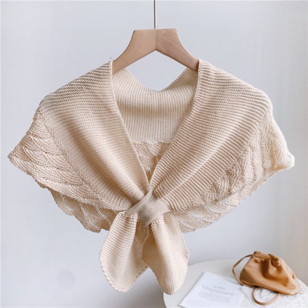 Mode Fishtail Mönster Liten Sjal Casual Bekväma Kläder För Kvinnor Flickor Kvinna Beige