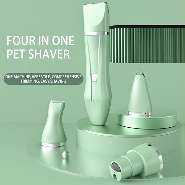 Multi In 1 Kæledyrspote Trimmer Genopladelig Vandtæt Kæledyrspleje Barbermaskine Digital Display Professionel Kæledyrsklipper Til Hunde Kat Bright And White Two In One