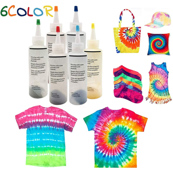 Tie Dye Kits 6/8/10 Färger Tie-Dye Kit Tyg Textilfärger Färgglada Tie Dying Set DIY Handgjorda projekt 10 Colors