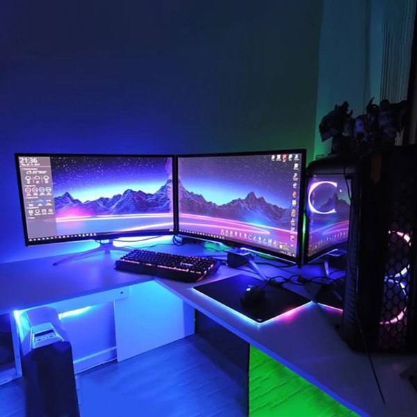 RGB- set med fjärrkontroller Bluetooth-kompatibla appar Party Bröllopslampor Dekor för inomhusrum 5m