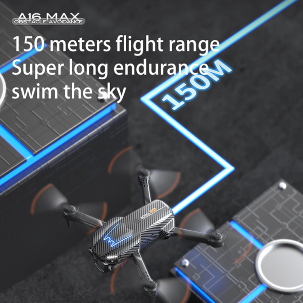 Vikbar trippellins kamera-drönare Optical Flows Positionering Quadcopters för nybörjare Carbon 2 battery