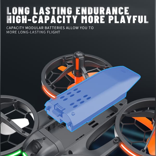Bärbara belysningar Flygplan Headless Mode Quadcopters Leksaker för barn Vuxna Nybörjare BK 2 battery