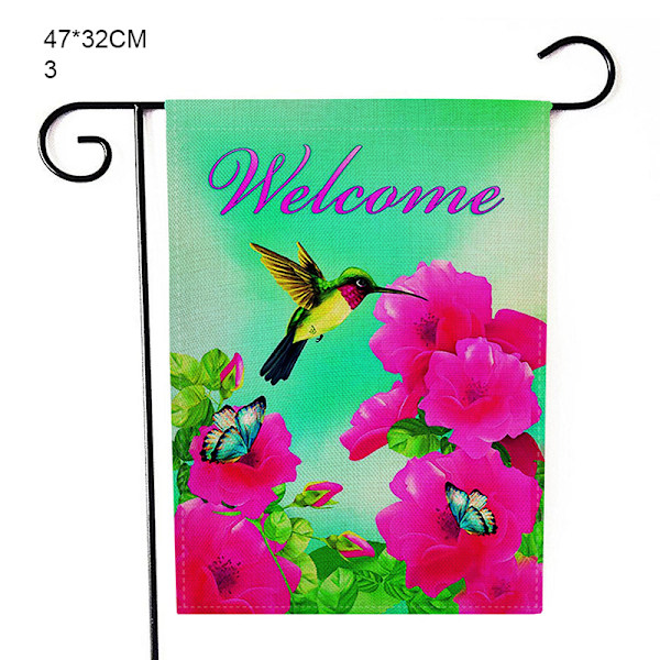 Blomsterträdgårdsflagga 12×18 tum liten vertikal dubbelsidig säsongsbetonad utomhusdekor för gårdsgård 3 47*32cm