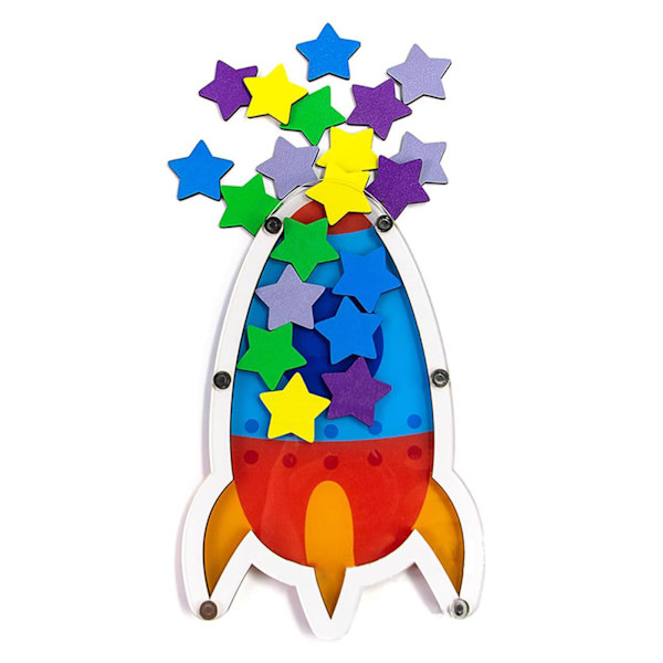 Rocket-Shape Stars belöningsburkar för barn Odla goda vanor Stars belöningsflaska för hus Rocket